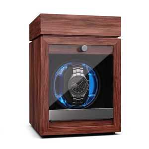 Klarstein Brienz 1, naťahovač hodiniek, 1 hodinky, 4 režimy, drevený vzhľad, modré vnútorné osvetlenie vyobraziť