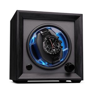 Klarstein Brienz 1, naťahovač hodiniek, 1 hodinky, 4 režimy, drevený vzhľad, modré vnútorné osvetlenie vyobraziť