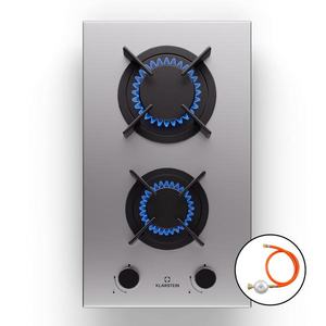 Klarstein Goldflame, plynová varná doska, 2 mosadzné horáky, nehrdzavejúca oceľ vyobraziť