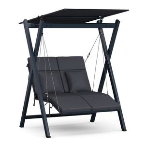 Blumfeldt FlexiSwing, hollywoodska hojdačka, 2-miestna, nastaviteľné operadlo, slnečná strieška, odolná voči poveternostným vplyvom vyobraziť