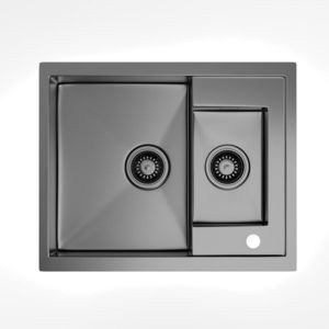 Klarstein TitanSteel kuchynský drez, 61 x 50 cm, 2 umývadlá, nehrdzavejúca oceľ, žiaruvzdorný vyobraziť