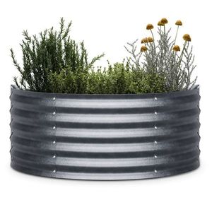 Blumfeldt High Grow Half Circle, polkruhový vyvýšený záhon, 105x43x60 cm, z vlnitého oceľového plechu, jednoduchá montáž, odolný voči hrdzi a mrazu vyobraziť