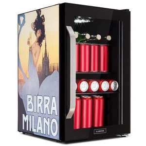 Klarstein Beersafe 70 Birra Milano Edition, chladnička, 70 litrov, 3 police, panoramatické sklenené dvere, nerezová oceľ vyobraziť