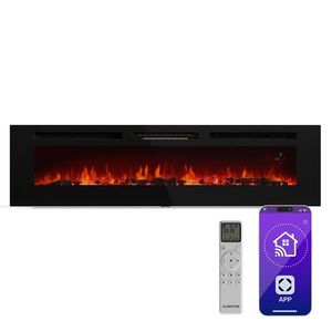 Klarstein Galeras Smart Inteligentný elektrický krb, 2 nastavenia teploty, 16 - 30°| LED ilúzia plameňa, Možnosť pripojenia k IOT vyobraziť