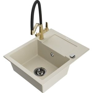 MEXEN/S MEXEN/S - Enzo granitový drez s odkvapkávačom vrátane batérie Duo, béžová 6506-69-671701-57-B vyobraziť