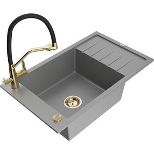 MEXEN/S MEXEN/S - Elias granitový drez s odkvapkávačom vrátane batérie Duo, šedá 6511-71-671701-57-G vyobraziť