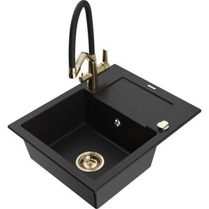 MEXEN/S MEXEN/S - Enzo granitový drez s odkvapkávačom vrátane batérie Duo, čierna 6506-77-671701-57-G vyobraziť