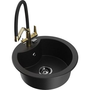 MEXEN/S MEXEN/S - Diego granitový drez 1-miska vrátane batérie Duo, čierna 6512-77-671701-57-B vyobraziť