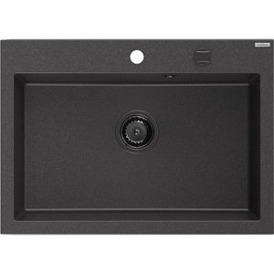 MEXEN/S MEXEN/S - Elix granitový drez 1-miska 700 x 500 mm, čierna kropenatá, sifón čierna 6526701005-76-B vyobraziť