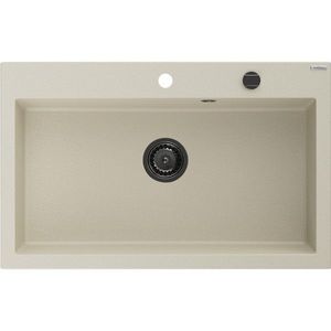 MEXEN/S MEXEN/S - Elix granitový drez 1-miska 800 x 500 mm, béžový, sifón čierna 6527801005-69-B vyobraziť