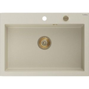 MEXEN/S MEXEN/S - Elix granitový drez 1-miska 700 x 500 mm, béžový, sifón zlatá 6526701005-69-G vyobraziť