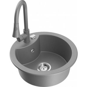 MEXEN/S MEXEN/S - Diego granitový drez 1-miska vrátane batérie Elia, šedý 6512-71-670101-71 vyobraziť