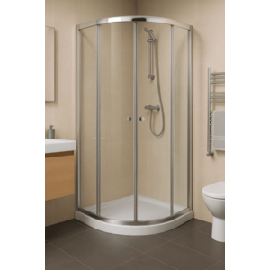 H K - Štvrťkruhový sprchovací kút PURE S4 90x90 s dvojdielnymi posuvnými dverami vrátane sprchovej vaničky z liateho mramoru PURES490/SE-THOR-90Q vyobraziť