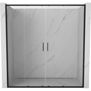 MEXEN/S - Exo dvojité posuvné sprchové dvere 190, transparent, čierna 8152-190-000-70-00 vyobraziť