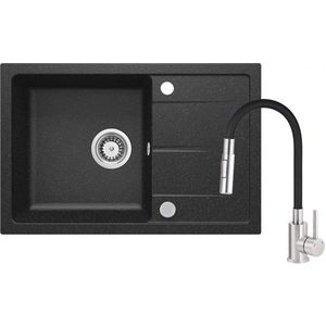 DEANTE DEANTE - Iba grafitový granitový drez s batériou, s ohybným výtokom ZRDG2113 vyobraziť