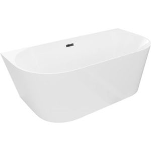 MEXEN/S - Oval Slim voľne stojaca vaňa nástenná 170 x 80, biela, sifón a prepad čierna 52661708000-70 vyobraziť