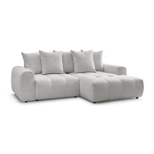 Svetlosivá ženilková rozkladacia/s úložným priestorom rohová pohovka (pravý roh/s leňoškou) Roxelane – Bobochic Paris vyobraziť