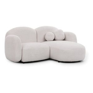 Krémovobiela rohová pohovka z textílie buklé (pravý roh/s leňoškou) Orbit – Ropez vyobraziť