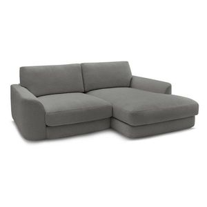 Tmavosivá rohová pohovka z textílie buklé (pravý roh/s leňoškou) Leonore – Bobochic Paris vyobraziť