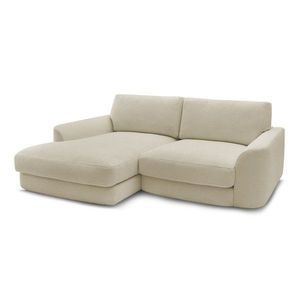 Béžová rohová pohovka z textílie buklé (ľavý roh/s leňoškou) Leonore – Bobochic Paris vyobraziť