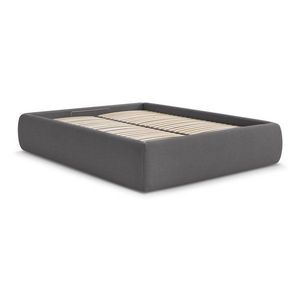 Tmavosivá čalúnená dvojlôžková posteľ s úložným priestorom/bez čela s roštom 160x200 cm Inera – Bobochic Paris vyobraziť