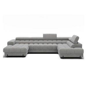 Sivá rozkladacia rohová pohovka z textílie buklé (pravý roh/do tvaru "U") Feraria – ELTAP vyobraziť
