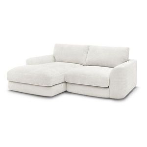 Biela ženilková rohová pohovka (ľavý roh/s leňoškou) Leonore – Bobochic Paris vyobraziť