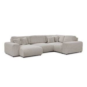 Svetlosivá menčestrová rohová pohovka (pravý roh/do tvaru "U") Justin – Ropez vyobraziť