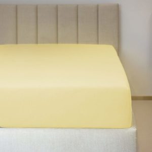 Polášek Jersey plachta s elastanom - Svetložltá | 140 x 200 cm vyobraziť
