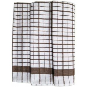 Polášek Károvaná utierka Egypt – 3 ks - č. 44 | Hnedá / biela vyobraziť