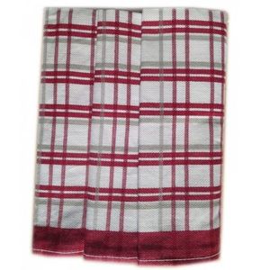 Polášek Károvaná utierka Egypt – 3 ks - č. 6 | Červená / biela vyobraziť