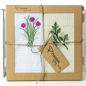 Polášek Vyšívaná vaflová utierka s motívom - 2 ks - Kvety č. 13 vyobraziť