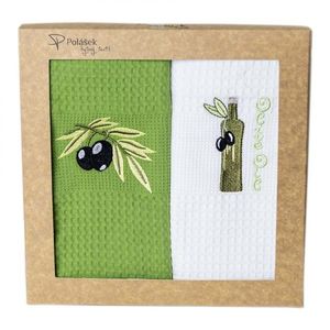 Polášek Vyšívaná vaflová utierka s motívom - 2 ks - Olivy č. 9 vyobraziť