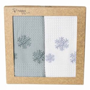 Polášek Vaflová utierka s motívom Vianoc - 2 ks - Snehové vločky č. 12 vyobraziť