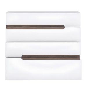 KONDELA Lynatet 44 zásuvková komoda biela / dub sonoma truflový vyobraziť