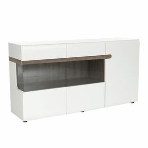 KONDELA Lynatet 42 vitrína biela / dub sonoma truflový vyobraziť