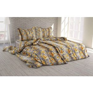 Polášek Krepové obliečky Drobné kvietky - Žltá / šedá | 140 x 200 cm / 70 x 90 cm vyobraziť