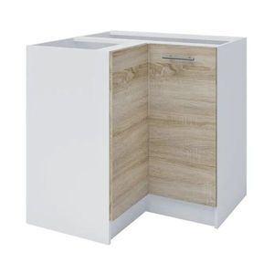 KONDELA Fabiana S-90N dolná rohová kuchynská skrinka dub sonoma / biela vyobraziť