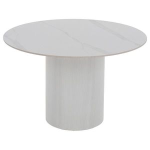 KONDELA Mahir Typ 1 120 okrúhly jedálenský stôl biely mramor / biela vyobraziť
