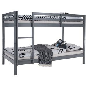 KONDELA Ineza drevená poschodová posteľ 90x200 cm sivá vyobraziť