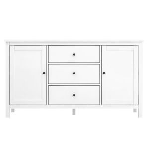 KONDELA Kaleo dvojdverová komoda so zásuvkami biela vyobraziť