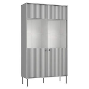 KONDELA Aris 2D vitrína sivá / čierna vyobraziť