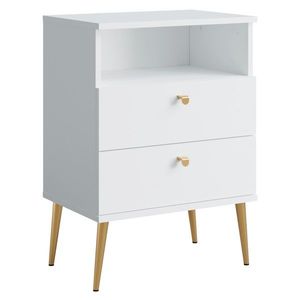 KONDELA Igne Typ 2 nočný stolík biela / zlatá vyobraziť