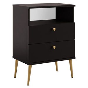 KONDELA Igne Typ 2 nočný stolík čierna / zlatá vyobraziť