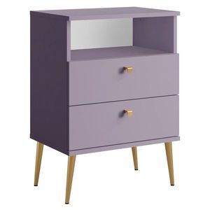 KONDELA Igne Typ 2 nočný stolík fialová / zlatá vyobraziť