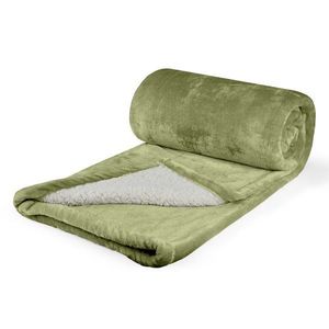 Polášek Mikroflanelová deka s barančekom - Olivová | 100 x 150 cm vyobraziť