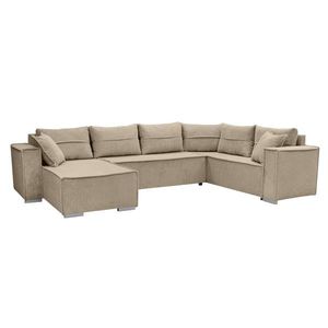 KONDELA Colin U Uni rohová sedačka u s rozkladom svetlohnedá vyobraziť