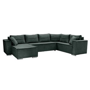 KONDELA Colin U Uni rohová sedačka u s rozkladom zelená vyobraziť