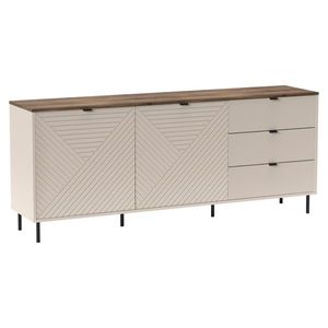 KONDELA Eyco 2D3S dvojdverová komoda so zásuvkami kašmír / dub castello vyobraziť