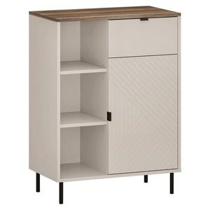 KONDELA Eyco 1D1S jednodverový regál so zásuvkou kašmír / dub castello vyobraziť